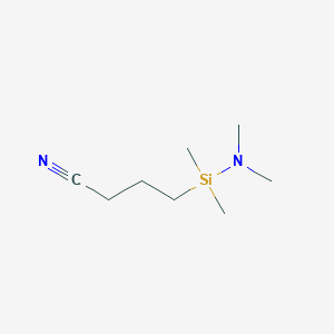 molecular formula C8H18N2Si B053559 4-[(Dimethylamino)(dimethyl)silyl]butanenitrile CAS No. 111873-32-6