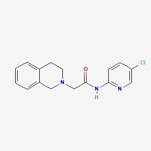 molecular formula C16H16ClN3O B5355928 N-(5-chloro-2-pyridinyl)-2-(3,4-dihydro-2(1H)-isoquinolinyl)acetamide 