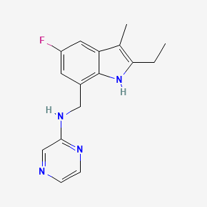 molecular formula C16H17FN4 B5355955 N-[(2-ethyl-5-fluoro-3-methyl-1H-indol-7-yl)methyl]pyrazin-2-amine 