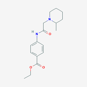 molecular formula C17H24N2O3 B5356063 Ethyl 4-{[(2-methylpiperidin-1-yl)acetyl]amino}benzoate 
