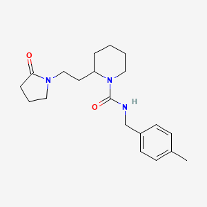 molecular formula C20H29N3O2 B5356127 N-(4-methylbenzyl)-2-[2-(2-oxo-1-pyrrolidinyl)ethyl]-1-piperidinecarboxamide 