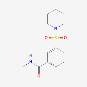 molecular formula C14H20N2O3S B5356152 N,2-dimethyl-5-piperidin-1-ylsulfonylbenzamide 