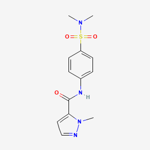 molecular formula C13H16N4O3S B5356165 N-[4-(dimethylsulfamoyl)phenyl]-1-methyl-1H-pyrazole-5-carboxamide 