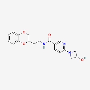 molecular formula C19H21N3O4 B5356176 N-[2-(2,3-dihydro-1,4-benzodioxin-2-yl)ethyl]-6-(3-hydroxyazetidin-1-yl)nicotinamide 
