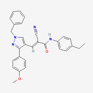 molecular formula C29H26N4O2 B5356203 3-[1-benzyl-3-(4-methoxyphenyl)-1H-pyrazol-4-yl]-2-cyano-N-(4-ethylphenyl)acrylamide 