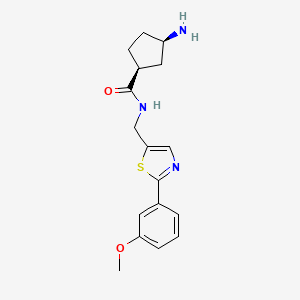 molecular formula C17H21N3O2S B5356268 rel-(1S,3R)-3-amino-N-{[2-(3-methoxyphenyl)-1,3-thiazol-5-yl]methyl}cyclopentanecarboxamide hydrochloride 