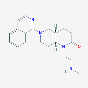 molecular formula C20H26N4O B5356290 rel-(4aS,8aR)-6-(1-isoquinolinyl)-1-[2-(methylamino)ethyl]octahydro-1,6-naphthyridin-2(1H)-one dihydrochloride 