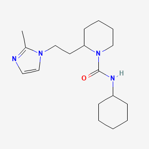 molecular formula C18H30N4O B5356334 N-cyclohexyl-2-[2-(2-methyl-1H-imidazol-1-yl)ethyl]-1-piperidinecarboxamide 