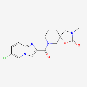 molecular formula C16H17ClN4O3 B5356355 7-[(6-chloroimidazo[1,2-a]pyridin-2-yl)carbonyl]-3-methyl-1-oxa-3,7-diazaspiro[4.5]decan-2-one 