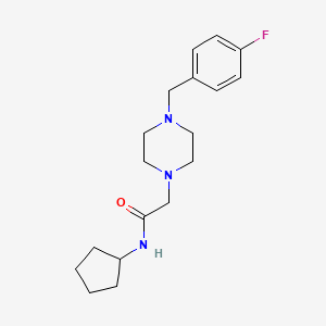 molecular formula C18H26FN3O B5356383 N-CYCLOPENTYL-2-{4-[(4-FLUOROPHENYL)METHYL]PIPERAZIN-1-YL}ACETAMIDE 
