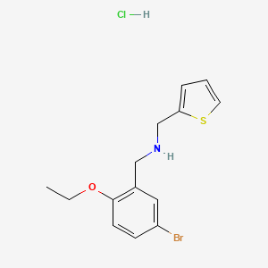 molecular formula C14H17BrClNOS B5356401 N-[(5-bromo-2-ethoxyphenyl)methyl]-1-thiophen-2-ylmethanamine;hydrochloride 