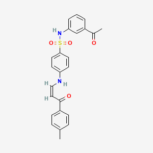 molecular formula C24H22N2O4S B5356417 N-(3-acetylphenyl)-4-{[3-(4-methylphenyl)-3-oxo-1-propen-1-yl]amino}benzenesulfonamide 