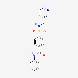 molecular formula C19H17N3O3S B5356450 N-phenyl-4-{[(pyridin-3-ylmethyl)amino]sulfonyl}benzamide 