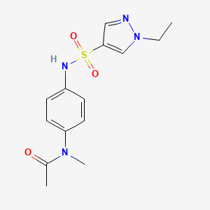 molecular formula C14H18N4O3S B5356462 N-[4-(1-ETHYL-1H-PYRAZOLE-4-SULFONAMIDO)PHENYL]-N-METHYLACETAMIDE 