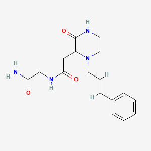 molecular formula C17H22N4O3 B5356506 N~2~-({3-oxo-1-[(2E)-3-phenyl-2-propen-1-yl]-2-piperazinyl}acetyl)glycinamide 