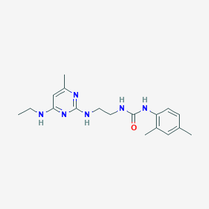 molecular formula C18H26N6O B5356513 N-(2,4-dimethylphenyl)-N'-(2-{[4-(ethylamino)-6-methyl-2-pyrimidinyl]amino}ethyl)urea 