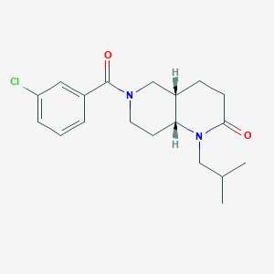 molecular formula C19H25ClN2O2 B5356520 (4aS*,8aR*)-6-(3-chlorobenzoyl)-1-isobutyloctahydro-1,6-naphthyridin-2(1H)-one 