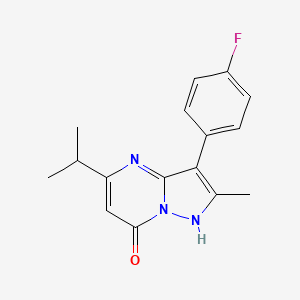 molecular formula C16H16FN3O B5356689 3-(4-fluorophenyl)-5-isopropyl-2-methylpyrazolo[1,5-a]pyrimidin-7(4H)-one 