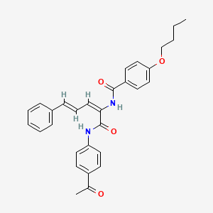 molecular formula C30H30N2O4 B5356829 N-[(2E,4E)-1-(4-acetylanilino)-1-oxo-5-phenylpenta-2,4-dien-2-yl]-4-butoxybenzamide 