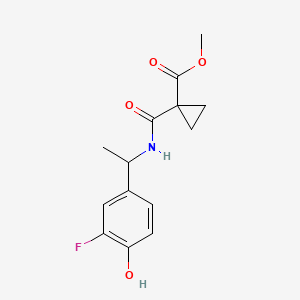 molecular formula C14H16FNO4 B5356840 methyl 1-({[1-(3-fluoro-4-hydroxyphenyl)ethyl]amino}carbonyl)cyclopropanecarboxylate 