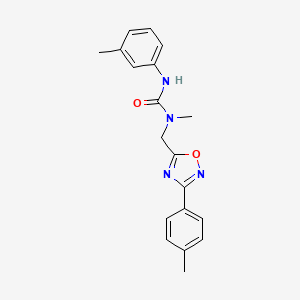 molecular formula C19H20N4O2 B5356850 N-methyl-N'-(3-methylphenyl)-N-{[3-(4-methylphenyl)-1,2,4-oxadiazol-5-yl]methyl}urea 