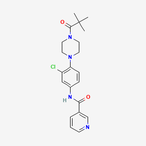 molecular formula C21H25ClN4O2 B5356868 N-{3-chloro-4-[4-(2,2-dimethylpropanoyl)-1-piperazinyl]phenyl}nicotinamide 