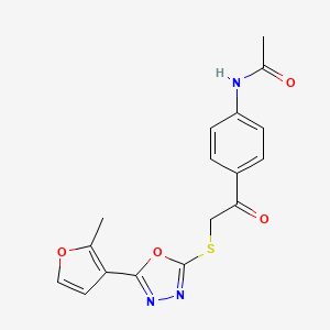 molecular formula C17H15N3O4S B5356909 N-[4-(2-{[5-(2-METHYLFURAN-3-YL)-1,3,4-OXADIAZOL-2-YL]SULFANYL}ACETYL)PHENYL]ACETAMIDE 
