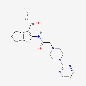 molecular formula C20H25N5O3S B5357014 ETHYL 2-{2-[4-(PYRIMIDIN-2-YL)PIPERAZIN-1-YL]ACETAMIDO}-4H,5H,6H-CYCLOPENTA[B]THIOPHENE-3-CARBOXYLATE 