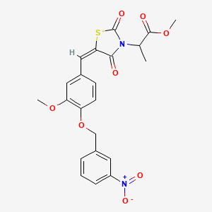 molecular formula C22H20N2O8S B5357027 methyl 2-[(5E)-5-{3-methoxy-4-[(3-nitrobenzyl)oxy]benzylidene}-2,4-dioxo-1,3-thiazolidin-3-yl]propanoate 