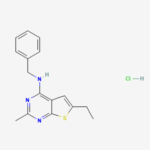 molecular formula C16H18ClN3S B5357064 N-benzyl-6-ethyl-2-methylthieno[2,3-d]pyrimidin-4-amine hydrochloride 