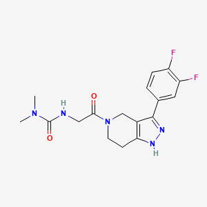 molecular formula C17H19F2N5O2 B5357077 N'-{2-[3-(3,4-difluorophenyl)-1,4,6,7-tetrahydro-5H-pyrazolo[4,3-c]pyridin-5-yl]-2-oxoethyl}-N,N-dimethylurea 