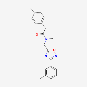 molecular formula C20H21N3O2 B5357085 N-methyl-2-(4-methylphenyl)-N-{[3-(3-methylphenyl)-1,2,4-oxadiazol-5-yl]methyl}acetamide 