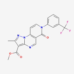 molecular formula C19H13F3N4O3 B5357129 methyl 2-methyl-6-oxo-7-[3-(trifluoromethyl)phenyl]-6,7-dihydropyrazolo[1,5-a]pyrido[3,4-e]pyrimidine-3-carboxylate 