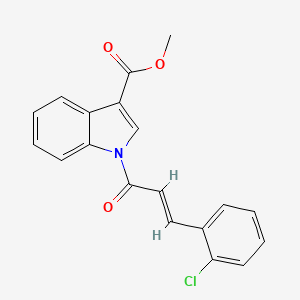 molecular formula C19H14ClNO3 B5357131 methyl 1-[3-(2-chlorophenyl)acryloyl]-1H-indole-3-carboxylate 