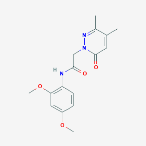 molecular formula C16H19N3O4 B5357180 N-(2,4-dimethoxyphenyl)-2-(3,4-dimethyl-6-oxo-1(6H)-pyridazinyl)acetamide 
