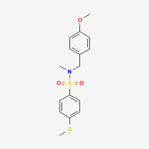 molecular formula C16H19NO3S2 B5357190 N-(4-methoxybenzyl)-N-methyl-4-(methylthio)benzenesulfonamide 