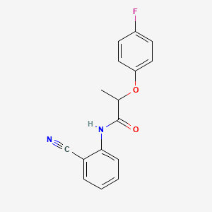 molecular formula C16H13FN2O2 B5357246 N-(2-cyanophenyl)-2-(4-fluorophenoxy)propanamide 