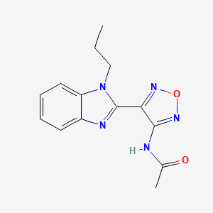 molecular formula C14H15N5O2 B5357270 N-[4-(1-propyl-1H-benzimidazol-2-yl)-1,2,5-oxadiazol-3-yl]acetamide 