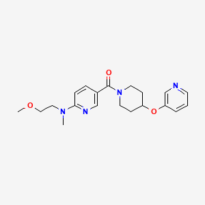 molecular formula C20H26N4O3 B5357322 N-(2-methoxyethyl)-N-methyl-5-{[4-(pyridin-3-yloxy)piperidin-1-yl]carbonyl}pyridin-2-amine 