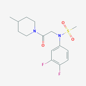 molecular formula C15H20F2N2O3S B5357323 N-(3,4-difluorophenyl)-N-[2-(4-methyl-1-piperidinyl)-2-oxoethyl]methanesulfonamide 
