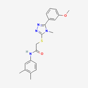 molecular formula C20H22N4O2S B5357394 N-(3,4-dimethylphenyl)-2-{[5-(3-methoxyphenyl)-4-methyl-4H-1,2,4-triazol-3-yl]sulfanyl}acetamide 