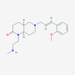 molecular formula C21H31N3O2 B5357474 rel-(4aS,8aR)-6-[(2E)-3-(2-methoxyphenyl)-2-propen-1-yl]-1-[2-(methylamino)ethyl]octahydro-1,6-naphthyridin-2(1H)-one dihydrochloride 