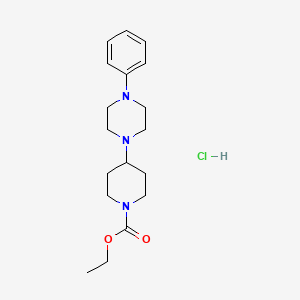 molecular formula C18H28ClN3O2 B5357490 ethyl 4-(4-phenyl-1-piperazinyl)-1-piperidinecarboxylate hydrochloride 