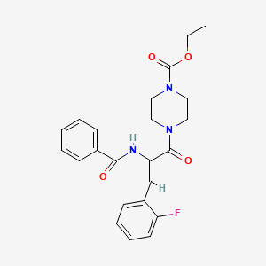molecular formula C23H24FN3O4 B5357577 ethyl 4-[2-(benzoylamino)-3-(2-fluorophenyl)acryloyl]-1-piperazinecarboxylate 