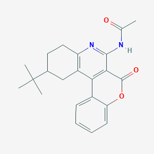molecular formula C22H24N2O3 B5357602 N-(11-tert-butyl-6-oxo-9,10,11,12-tetrahydro-6H-chromeno[3,4-c]quinolin-7-yl)acetamide 