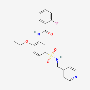 molecular formula C21H20FN3O4S B5357609 N-(2-ETHOXY-5-{[(PYRIDIN-4-YL)METHYL]SULFAMOYL}PHENYL)-2-FLUOROBENZAMIDE 