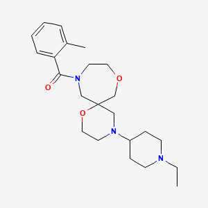 molecular formula C23H35N3O3 B5357621 4-(1-ethylpiperidin-4-yl)-11-(2-methylbenzoyl)-1,8-dioxa-4,11-diazaspiro[5.6]dodecane 