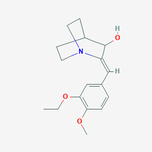 molecular formula C17H23NO3 B5357627 (2Z)-2-[(3-ethoxy-4-methoxyphenyl)methylidene]-1-azabicyclo[2.2.2]octan-3-ol 