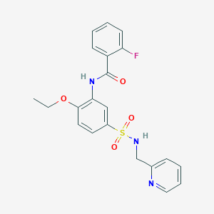molecular formula C21H20FN3O4S B5357650 N-(2-ETHOXY-5-{[(PYRIDIN-2-YL)METHYL]SULFAMOYL}PHENYL)-2-FLUOROBENZAMIDE 