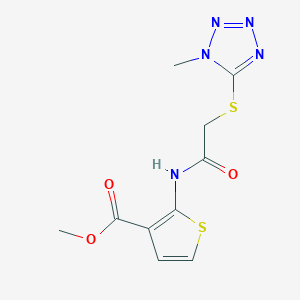 molecular formula C10H11N5O3S2 B5357756 methyl 2-({[(1-methyl-1H-tetrazol-5-yl)thio]acetyl}amino)-3-thiophenecarboxylate 